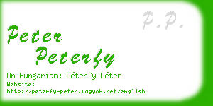 peter peterfy business card