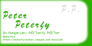 peter peterfy business card